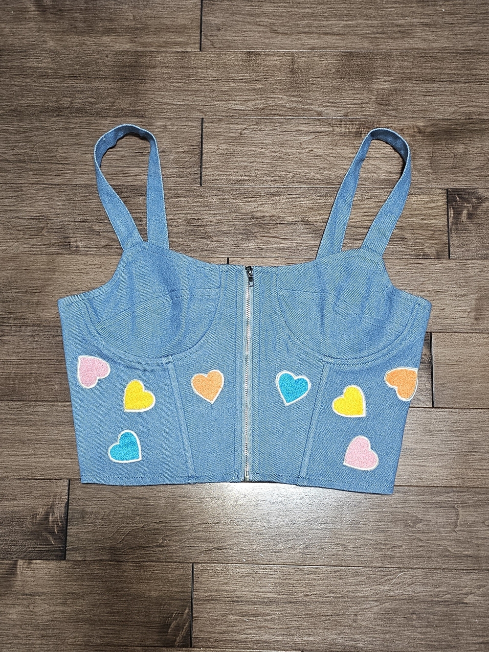 Denim heart top